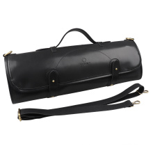 Wessleco Kitchen Chef Knife Bag Synthetic Leather Knife Bags Portable Rolling Carrying Case